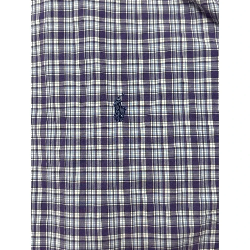 Polo Ralph Lauren Men's 2XB Purple Plaid Classic Fit Perf Button Down Shirt